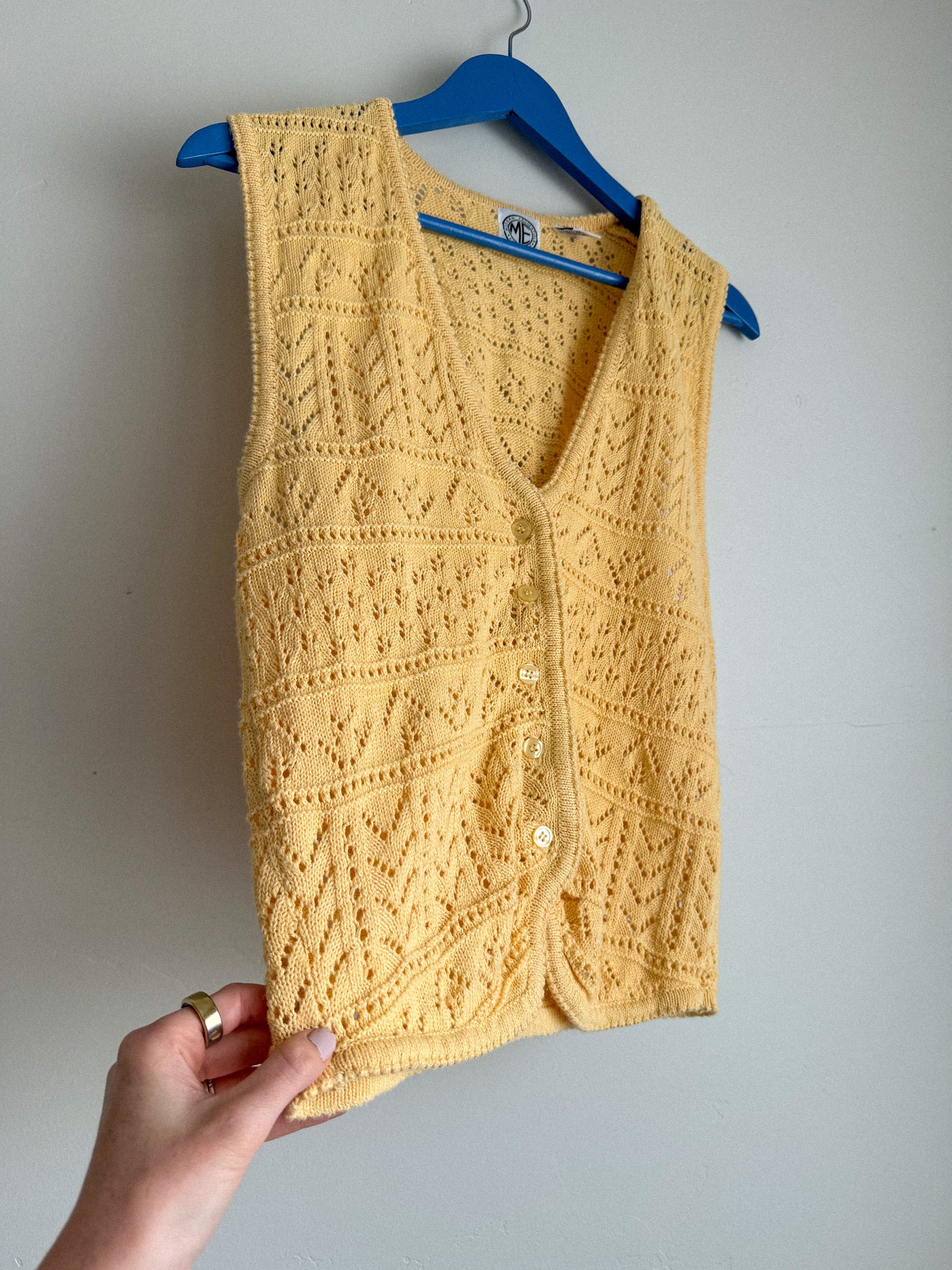 Vintage Yellow Knit Vest