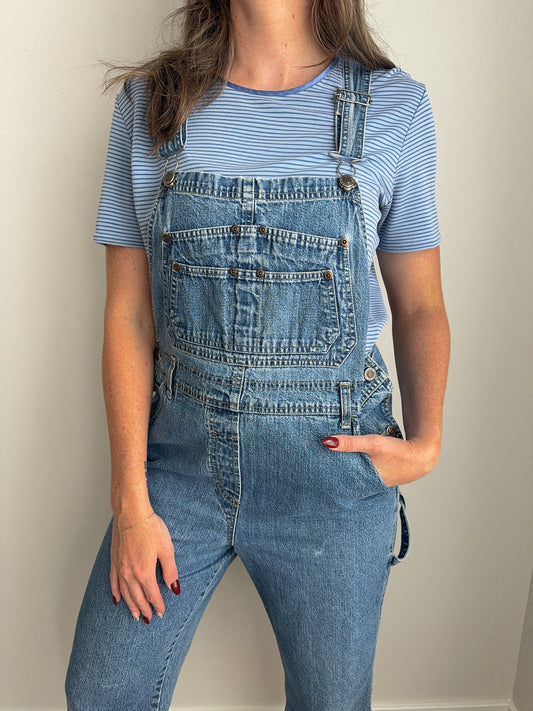 Vintage Cropped Denim Overalls