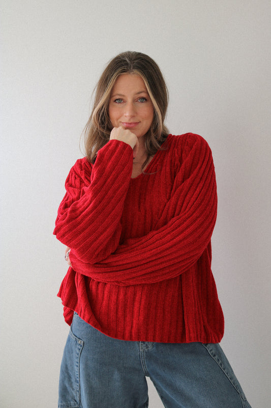 Vintage Red Knit Sweater