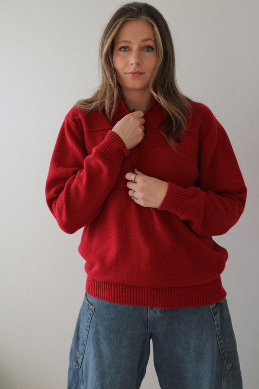 Red Half Zip Sweater