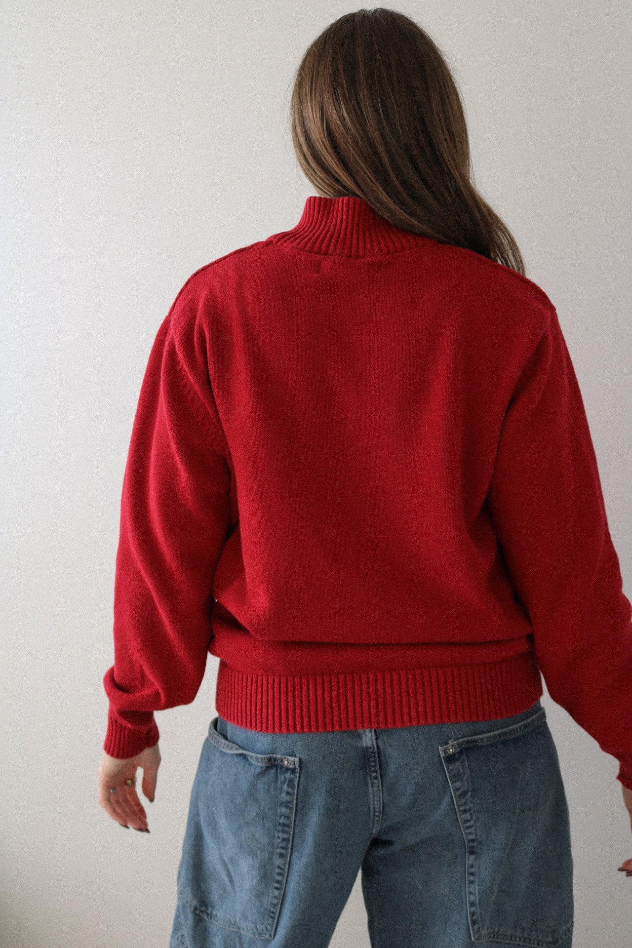 Red Half Zip Sweater