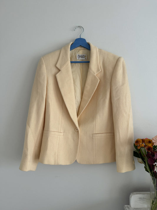 Vintage Butter Yellow Wool Blazer