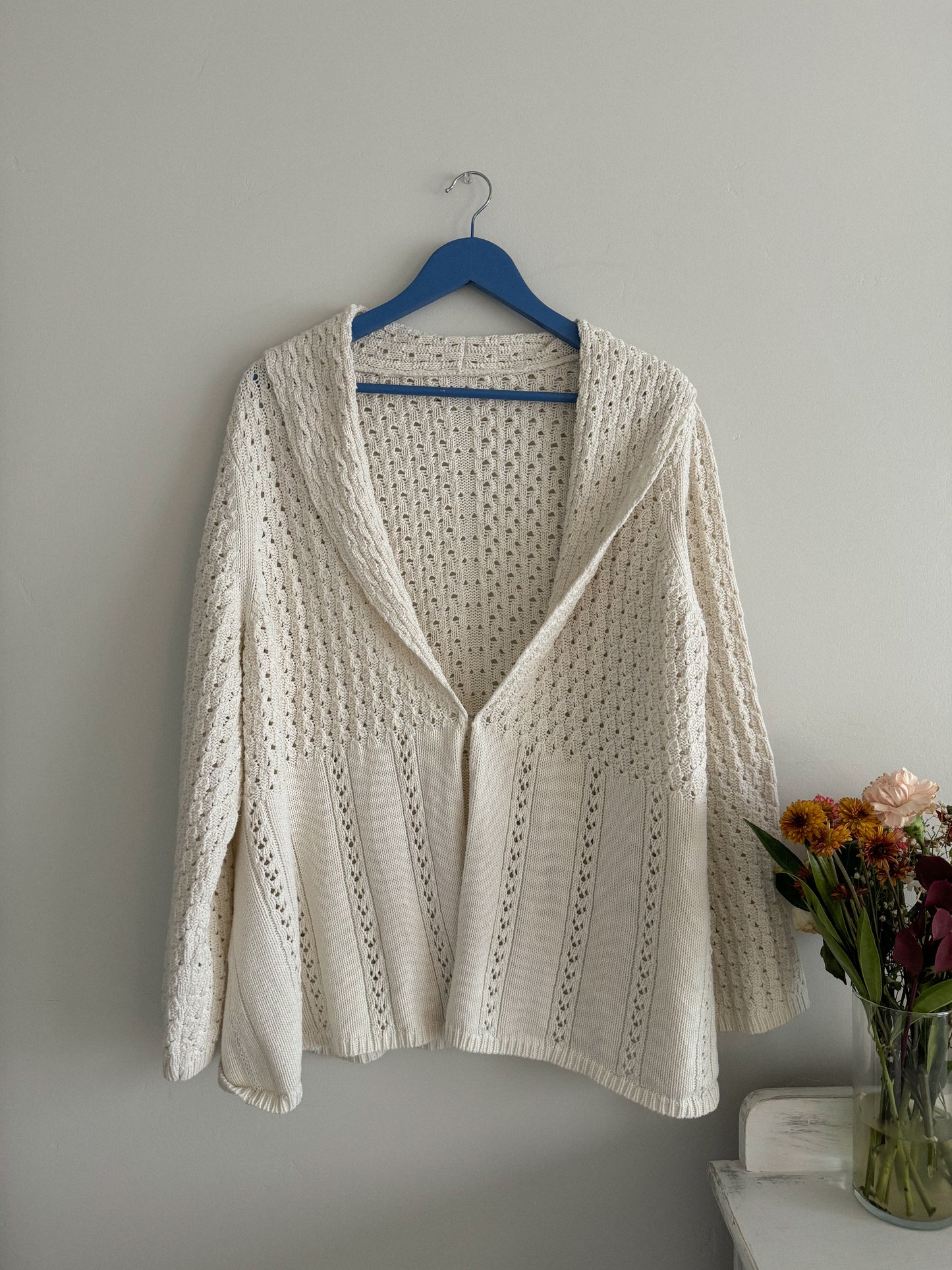 Oversized Cream Knit Cardigan