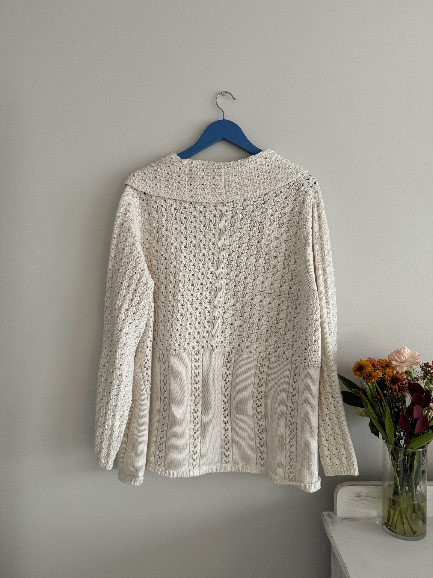 Oversized Cream Knit Cardigan