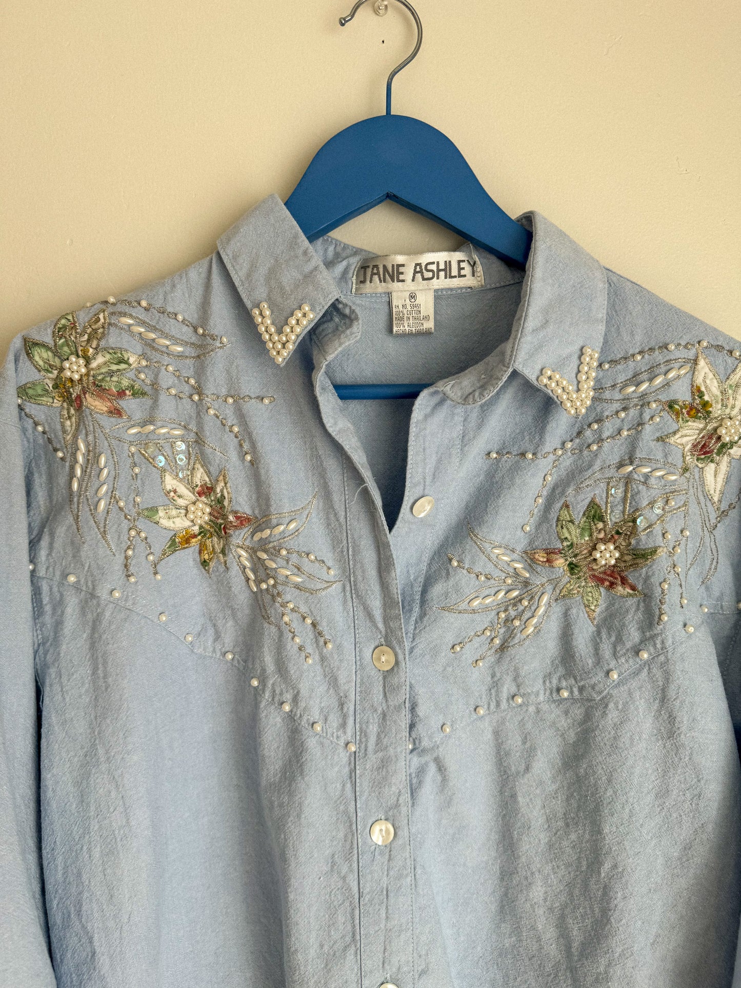 Vintage Bejeweled Button Up