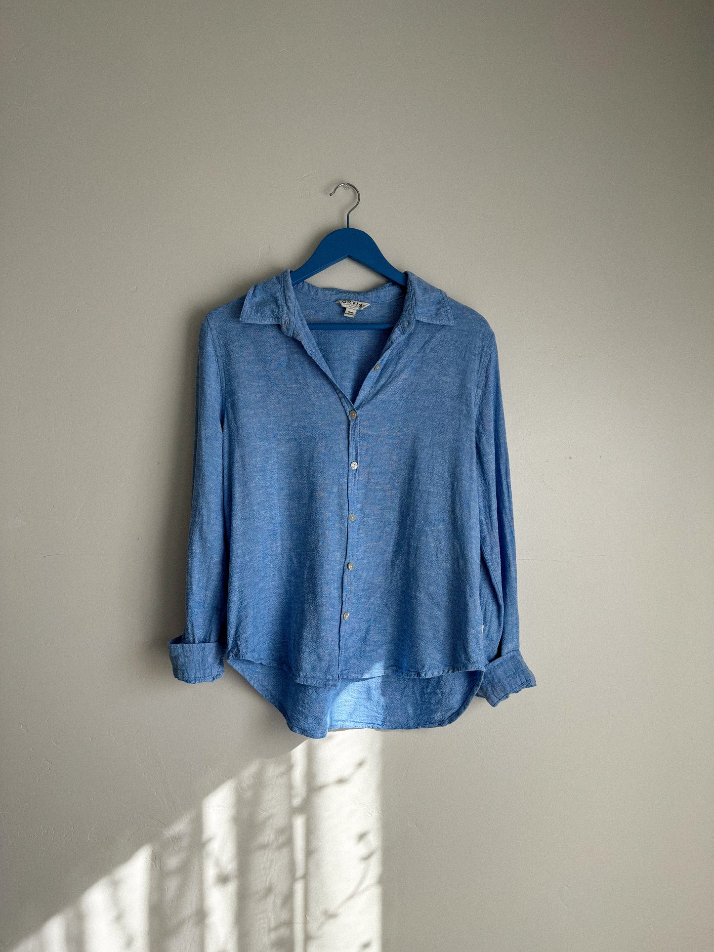 Vintage Orvis Linen Blend Button Up