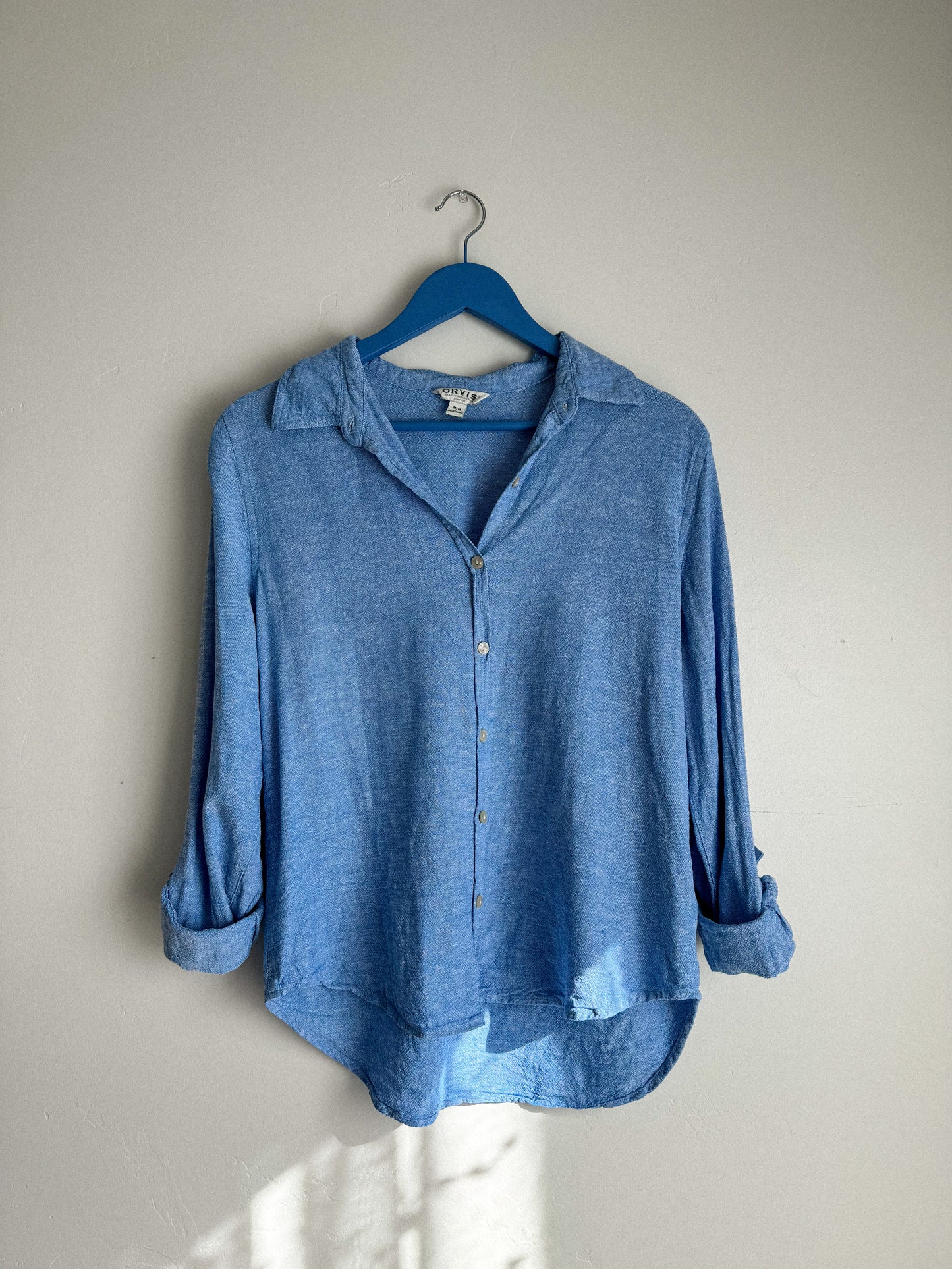 Vintage Orvis Linen Blend Button Up