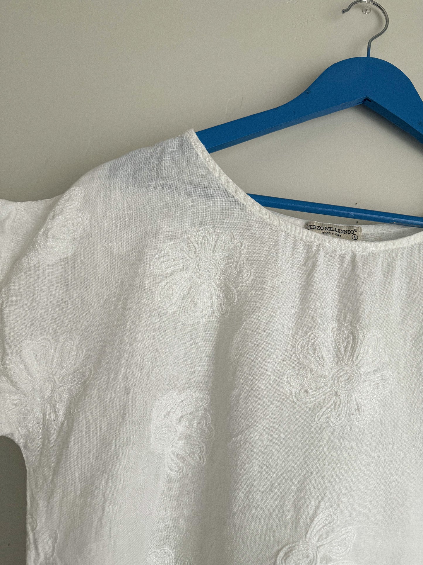 Vintage Linen Embroidered Top